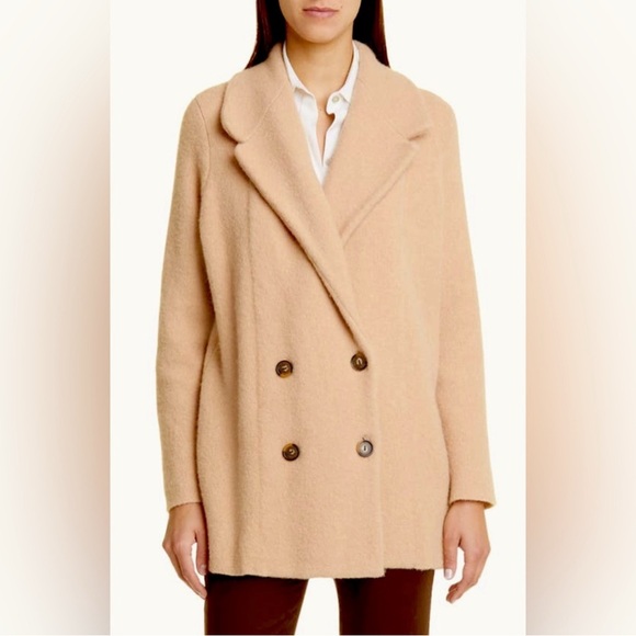 Vince Women's Beige Double-Breasted‎ Pea Coat wool alpaca - Picture 1 of 11